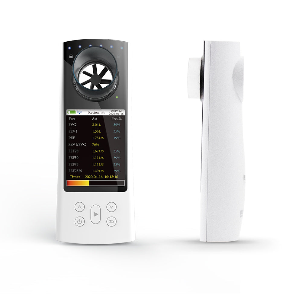 SR011 Color Display Spirometer with free PC Software and APP rechargeable bluetooth