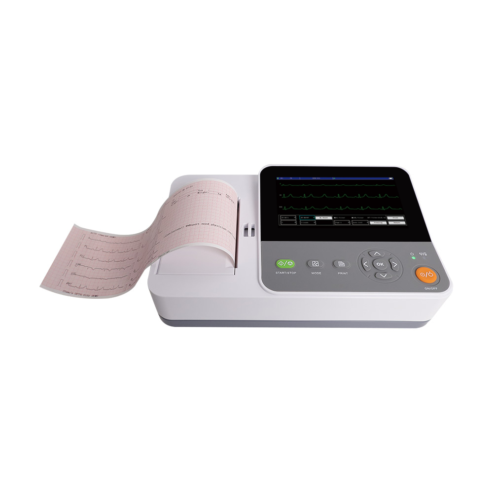 SR082 portable ecg machine electrocardiografo 12-lead ekg electrocardiograph color LCD touch screen free PC software