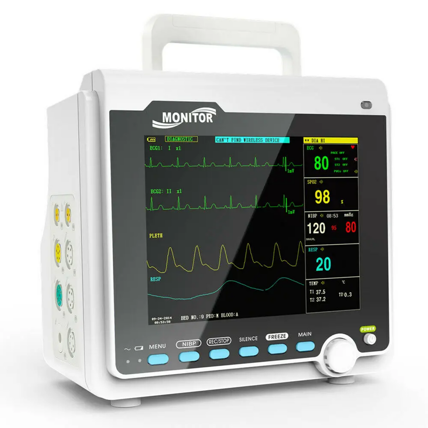 SR6000 Patient Monitor ICU CCU Vital Signs ECG,NIBP,SPO2,PR,TEMP 8" TFT color LCD