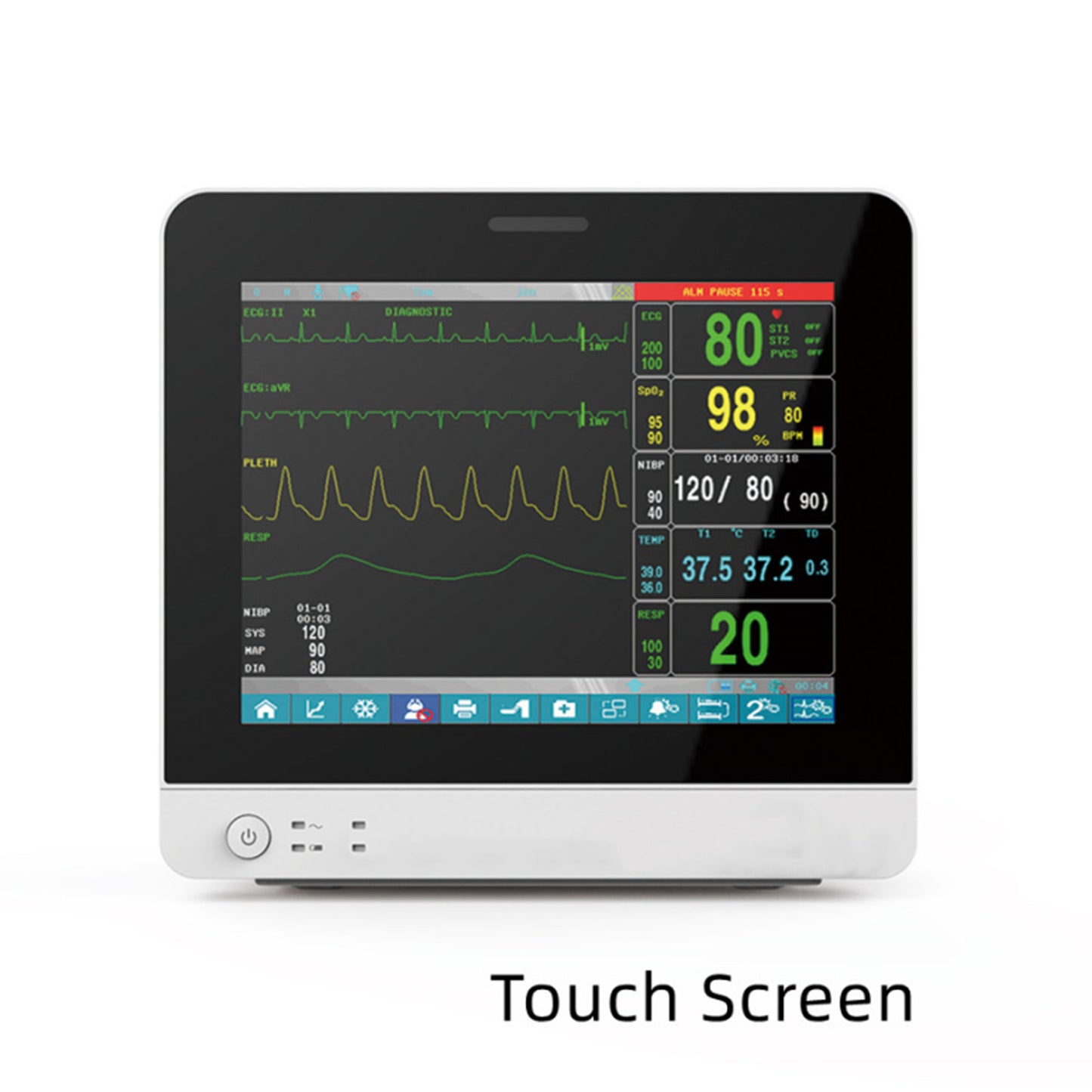 SR036T patient monitor ECG, RESP, SpO2, PR, NIBP 12.1'' color TFT LCD Touch Screen