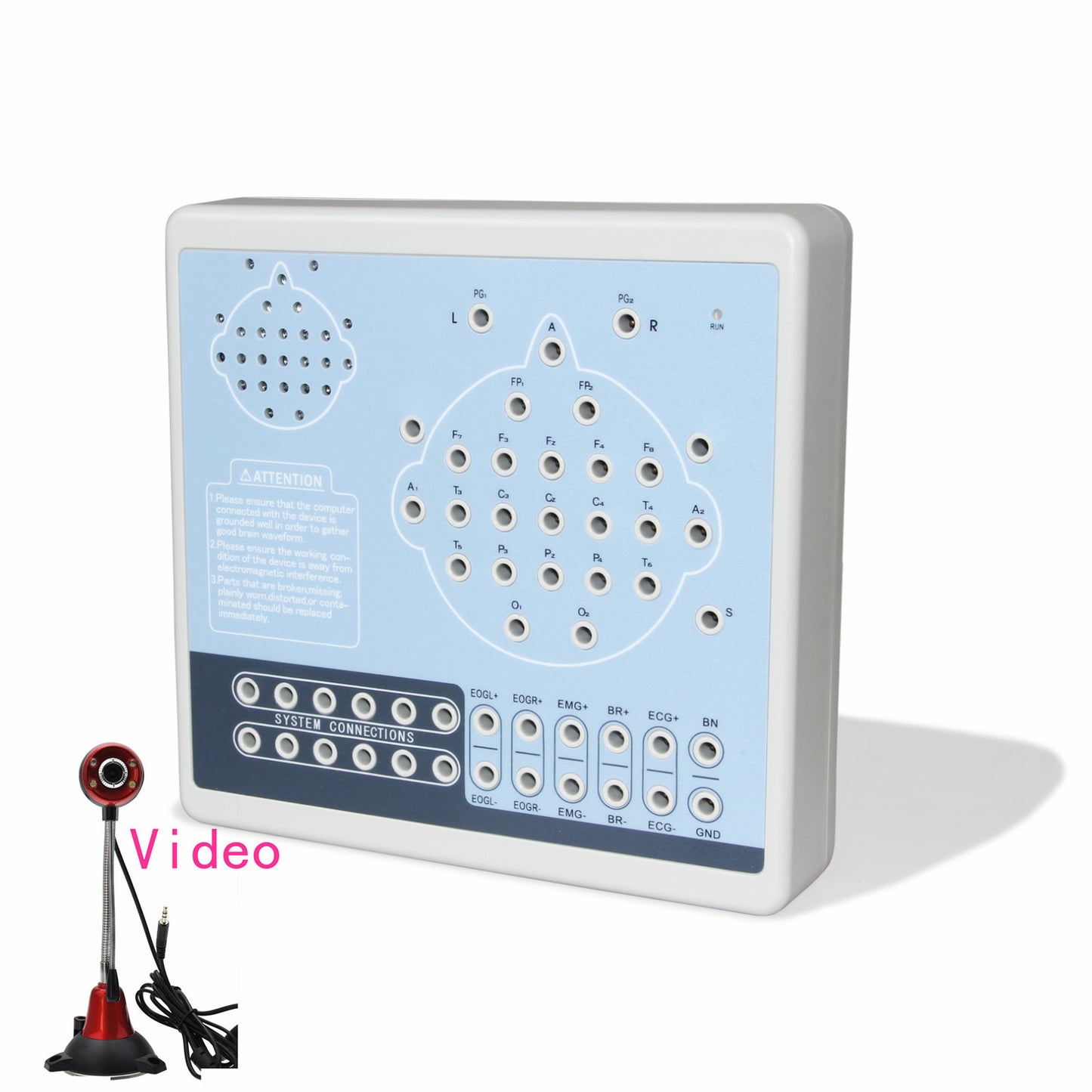 SR072 Digital 24-Channel EEG and Mapping System+2 Tripods PC software optional video