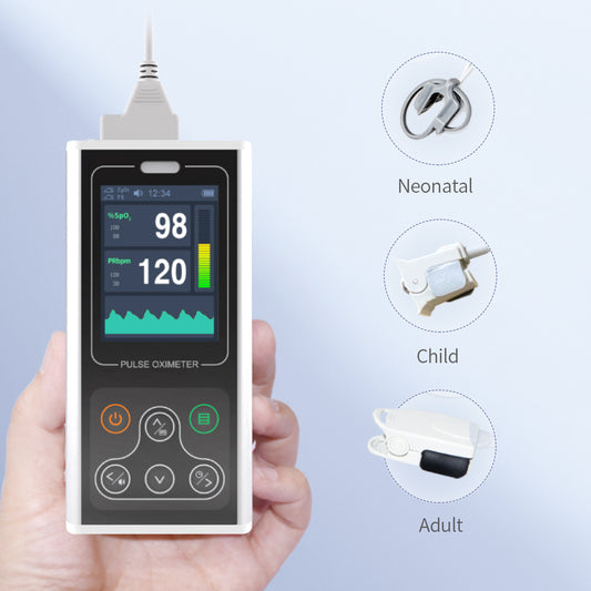 SR128 Handheld Pulse Oximeter Fingertip Colour Display SpO2,rechargeable free pc software