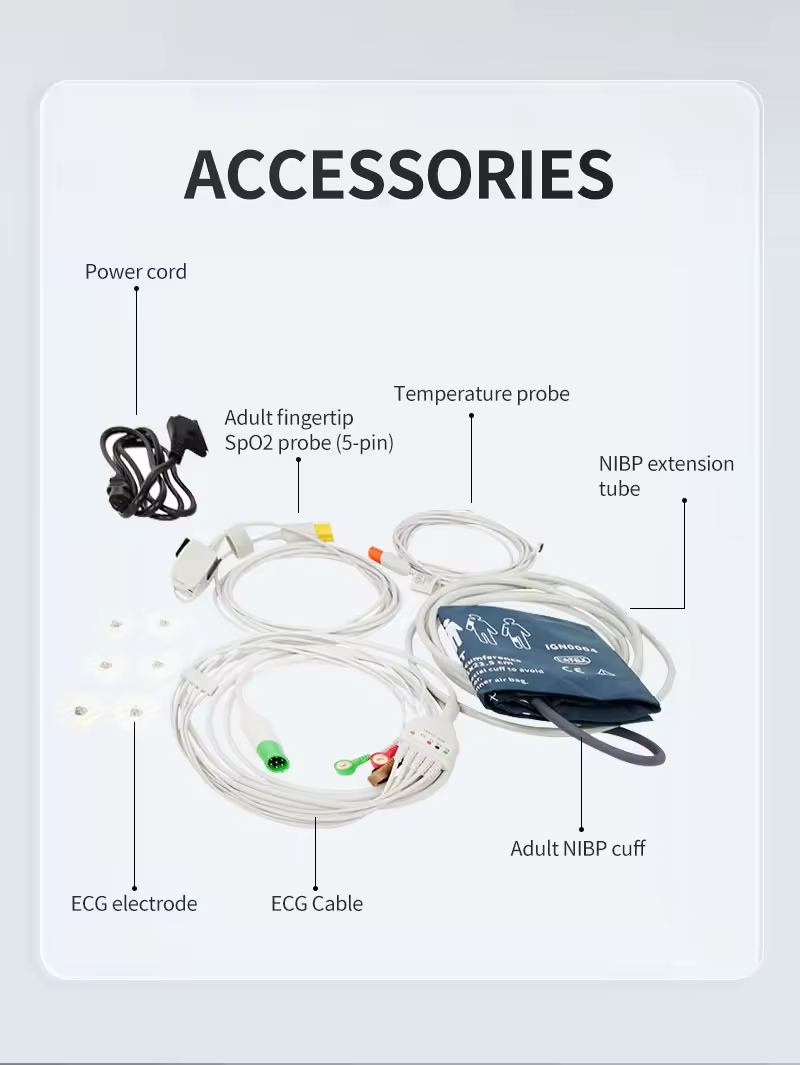 SR801 Patient Monitor, 6-parameter Vital Signs Monitor,Spo2,NIBP,ECG,TEMP