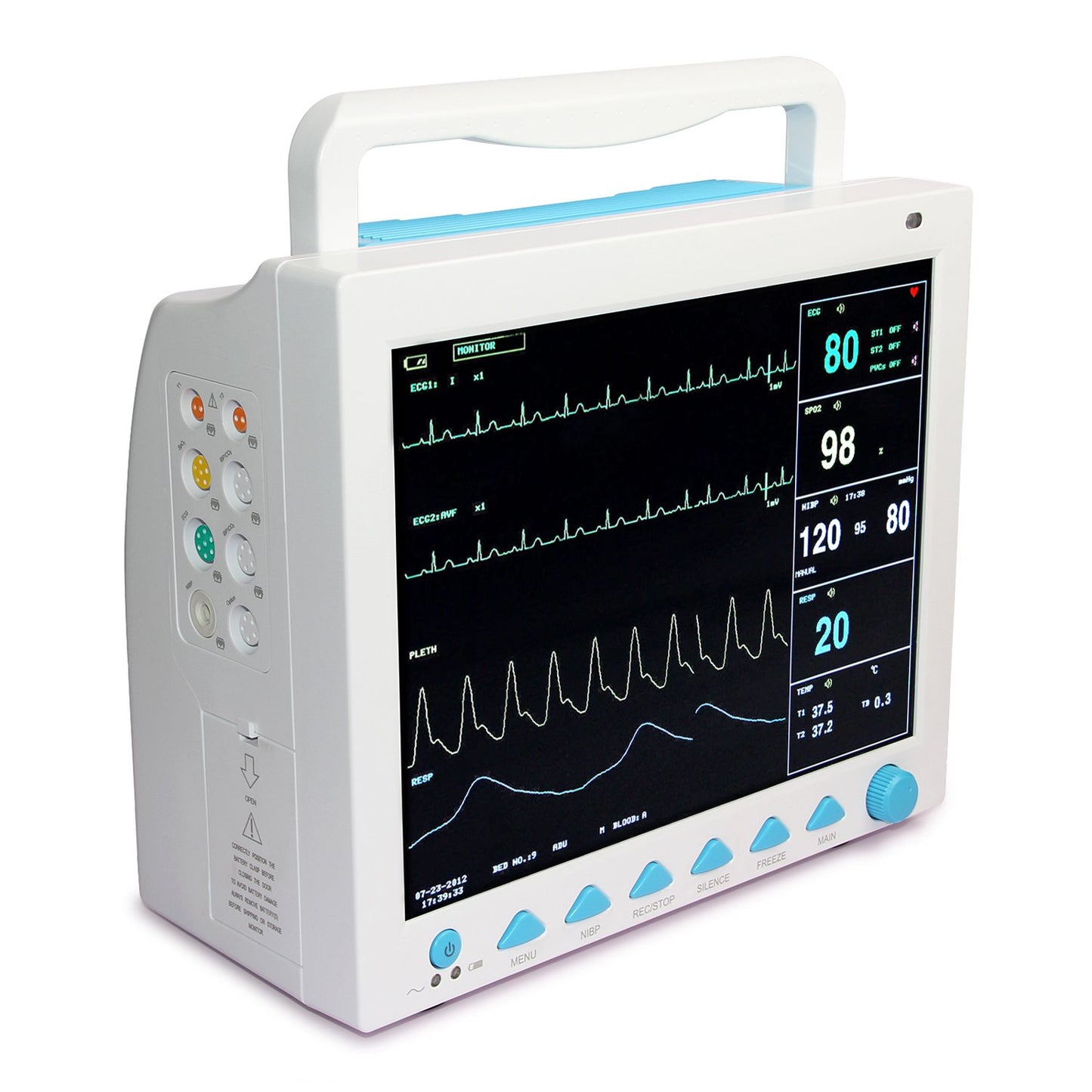 SR801 Patient Monitor, 6-parameter Vital Signs Monitor,Spo2,NIBP,ECG,TEMP