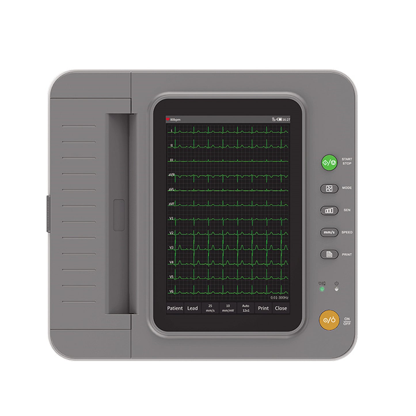 SR12 ECG/EKG 12 lead 12 channel  electrocardiograph hospital care color touch LCD screen free PC software